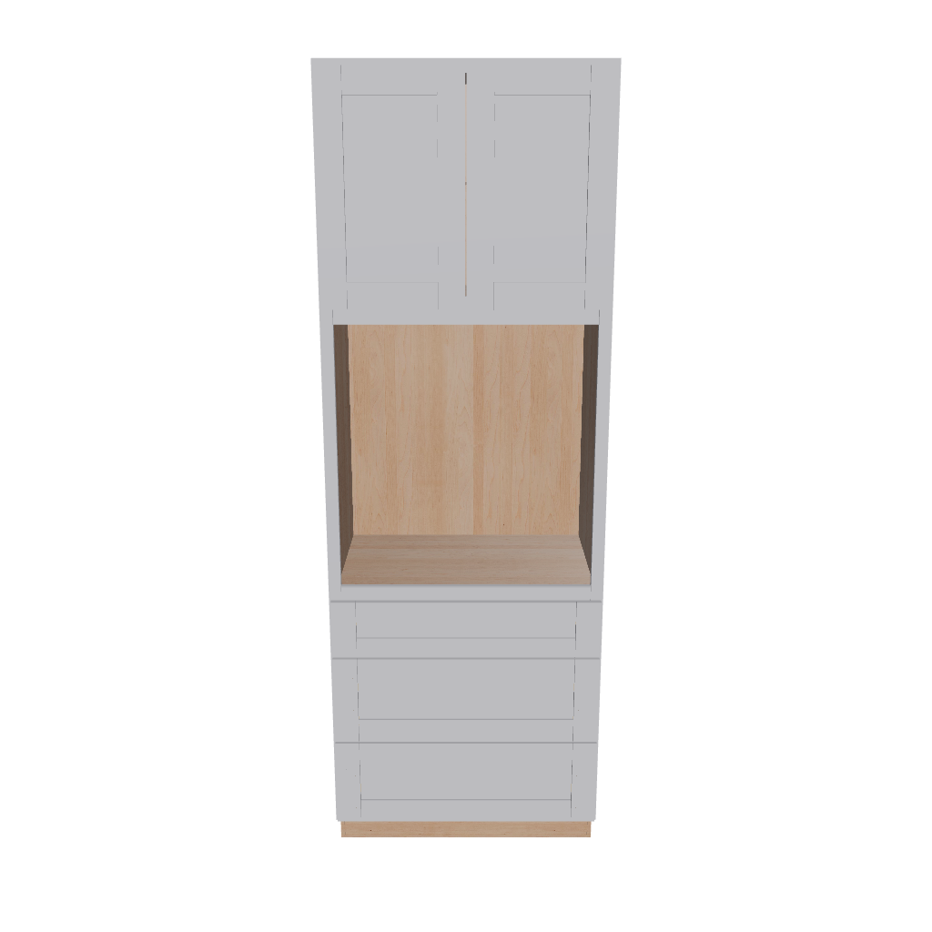 Modernform Cabinet Grey Shaker 33" W X 96" H X 24" D Oven Cabinet With 3 Drawers