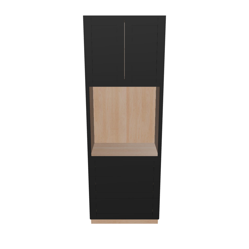 Modernform Cabinet Onyx Black Shaker 33" W X 96" H X 24" D Oven Cabinet With 3 Drawers