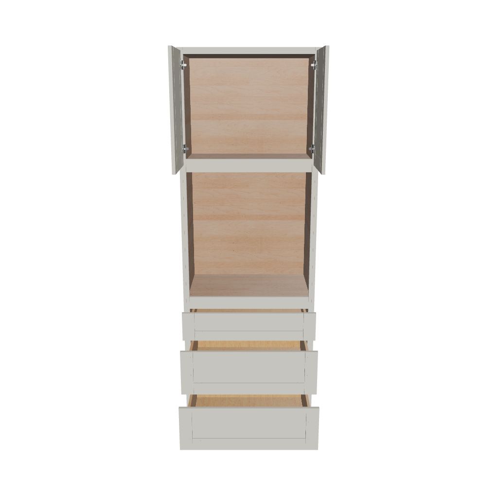 Modernform Cabinet Slim Dove White 33" W X 96" H X 24" D Oven Cabinet With 3 Drawers