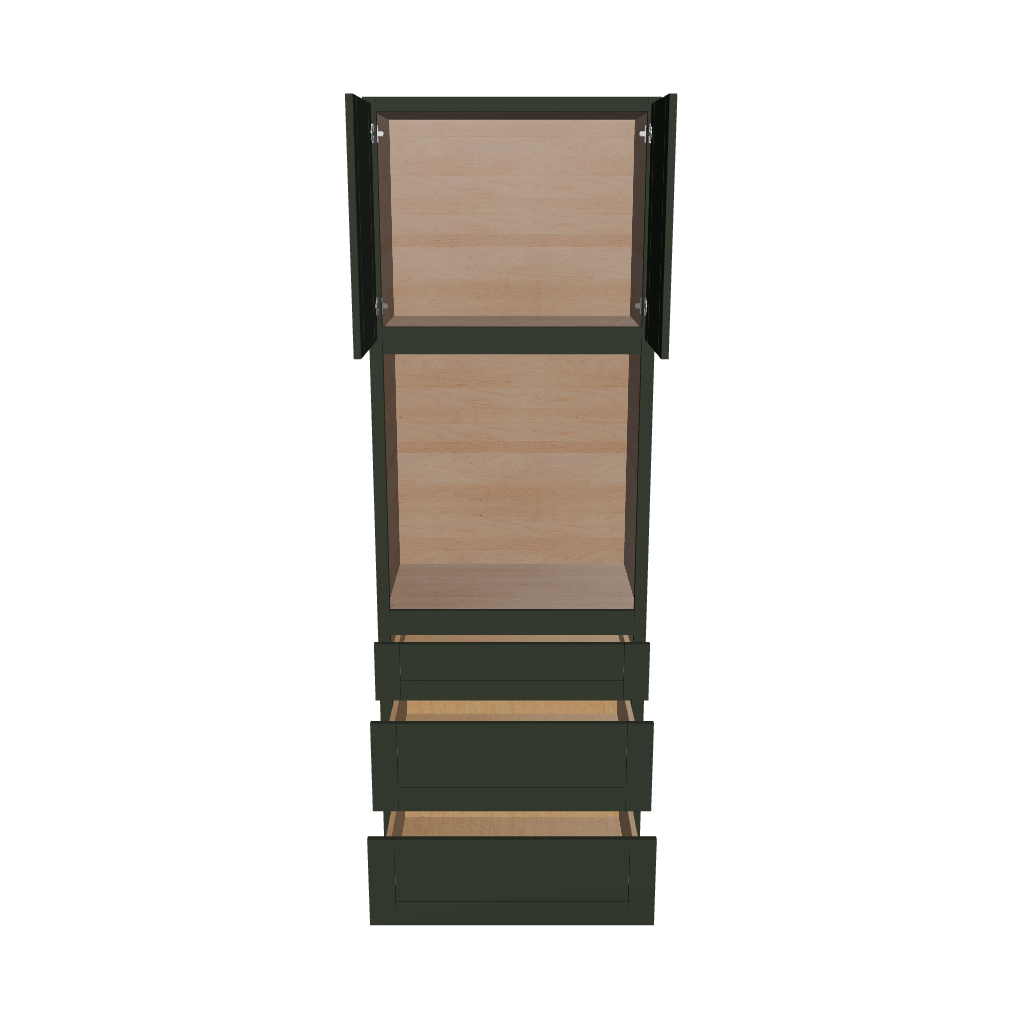 Modernform Cabinet Slim Sage Green 33" W X 96" H X 24" D Oven Cabinet With 3 Drawers