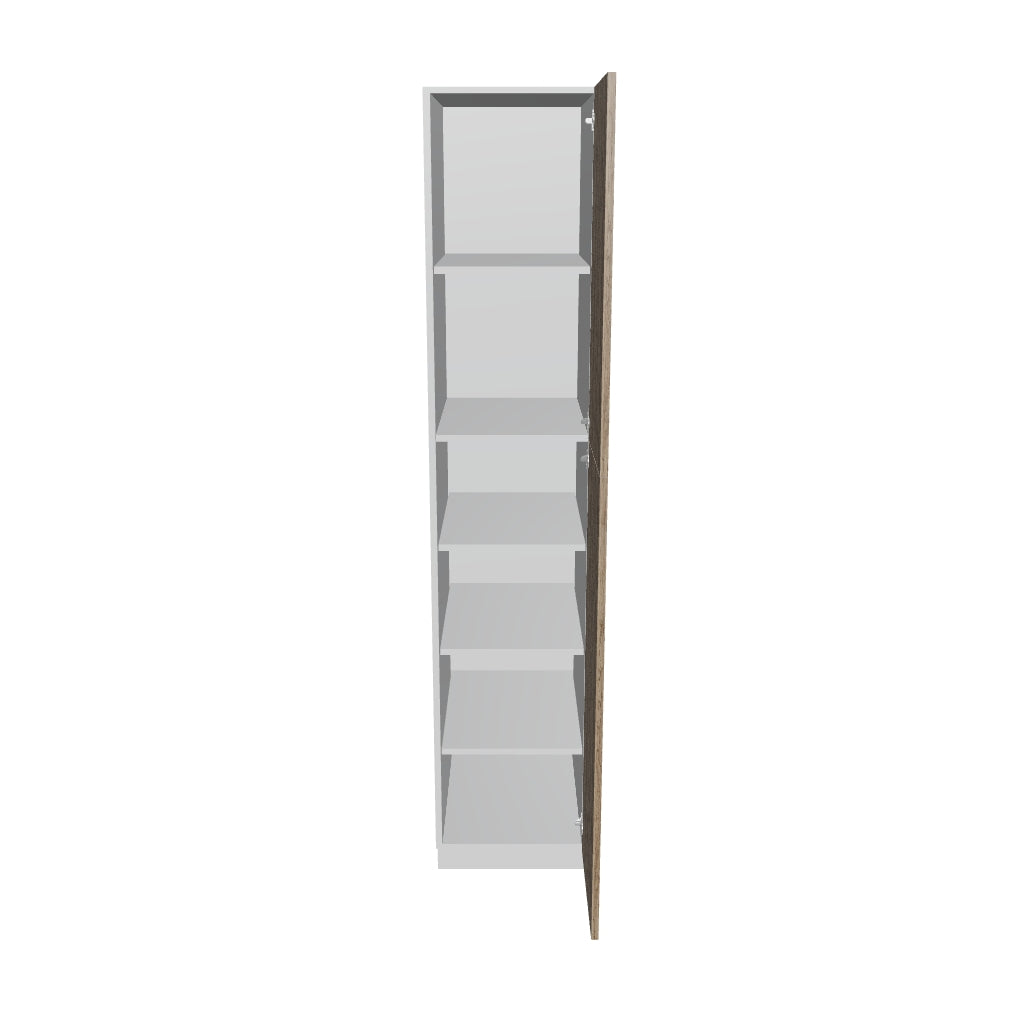 Modernform Cabinet Walnut 18" W X 90" H X 24" D Single Door Tall Pantry Cabinet