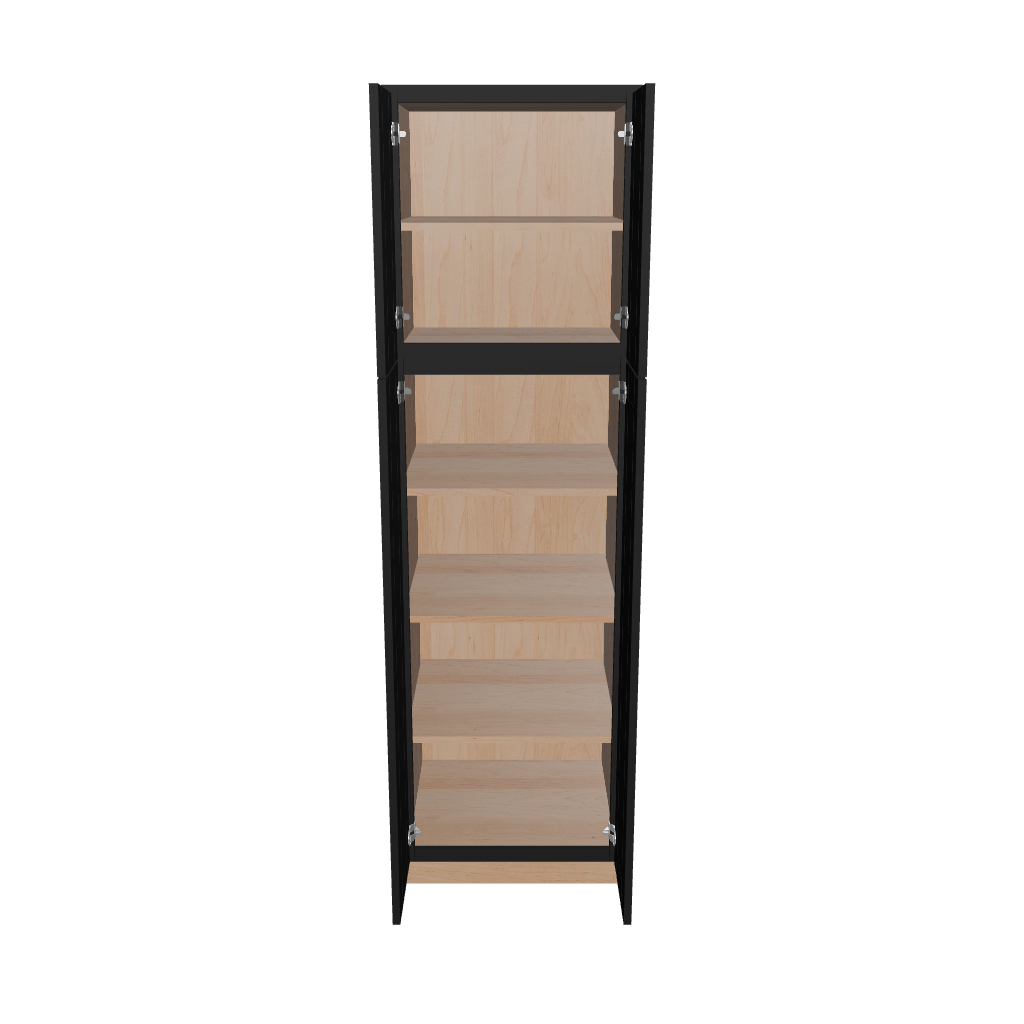 Modernform Cabinet Onyx Black Shaker 24" W X 84" H X 24" D Tall Pantry Cabinet