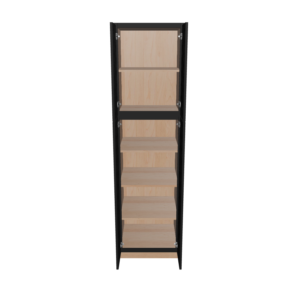 Modernform Cabinet Onyx Black Shaker 24" W X 90" H X 24" D Tall Pantry Cabinet