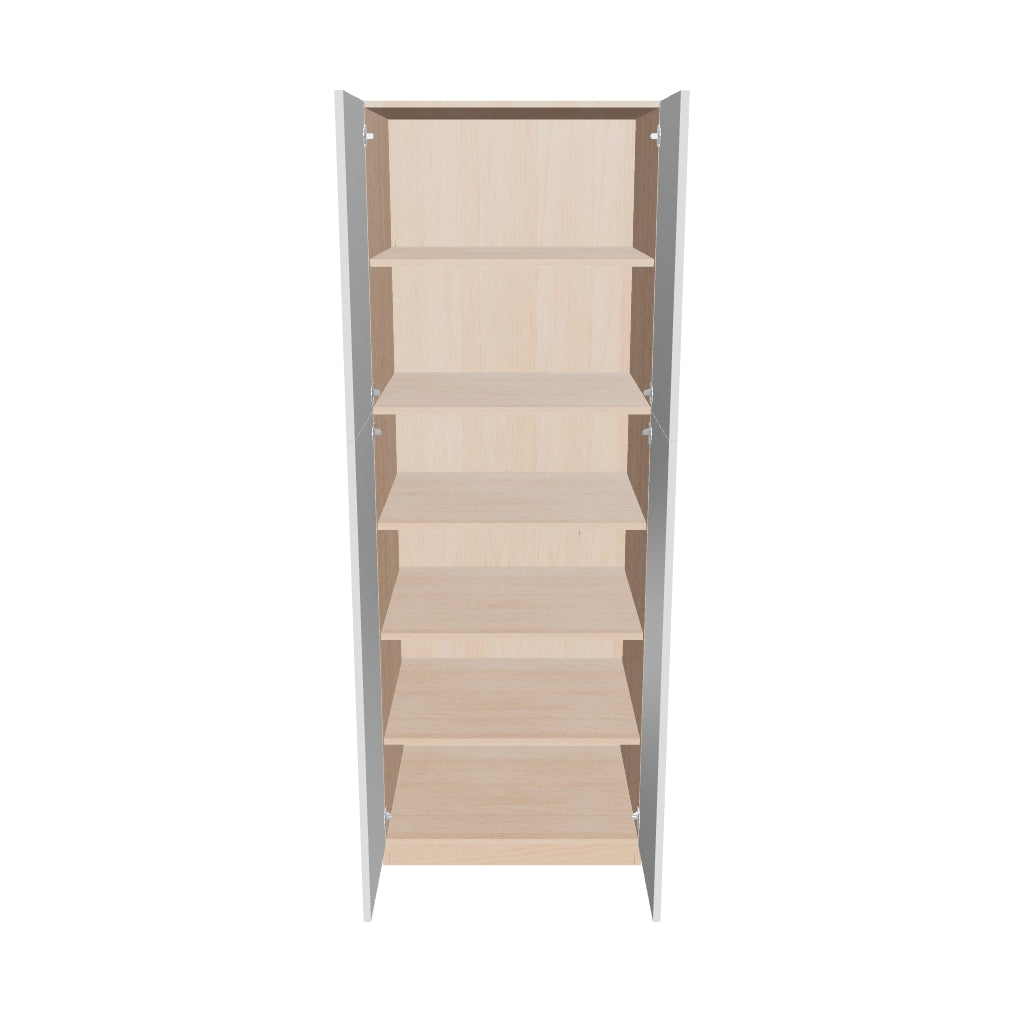 Modernform Cabinet Gloss White 30" W X 84" H X 24" D Double Door Tall Pantry Cabinet