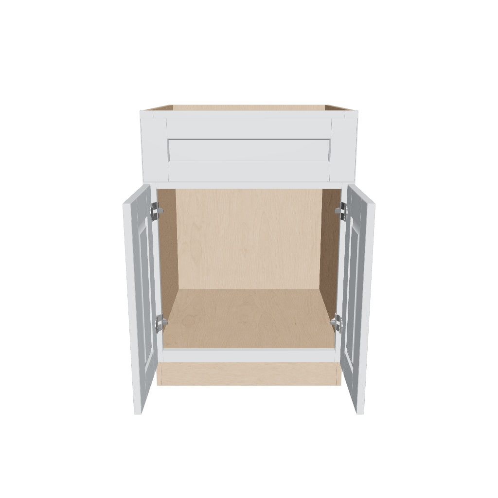 J&K White Shaker S8 Sink Base   24" W