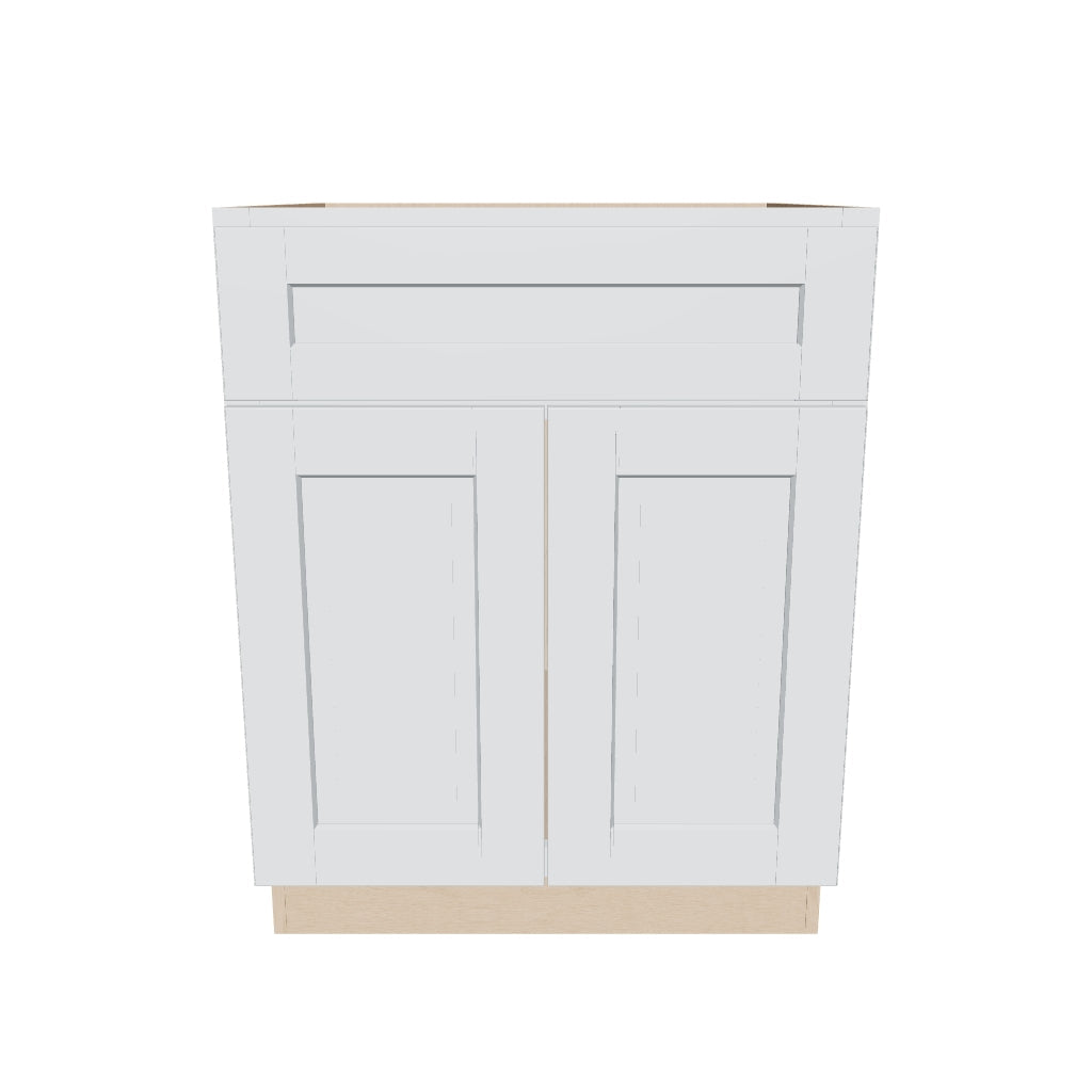 J&K White Shaker S8 Sink Base   27" W