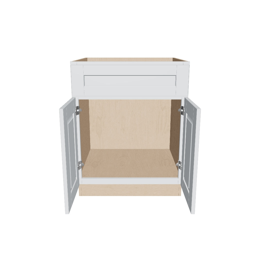 J&K White Shaker S8 Sink Base   27" W