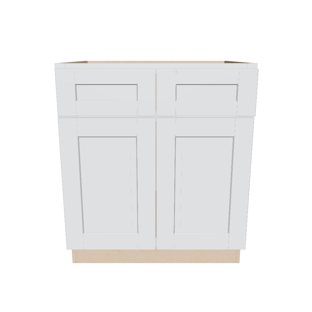 J&K White Shaker S8 Sink Base  30" W