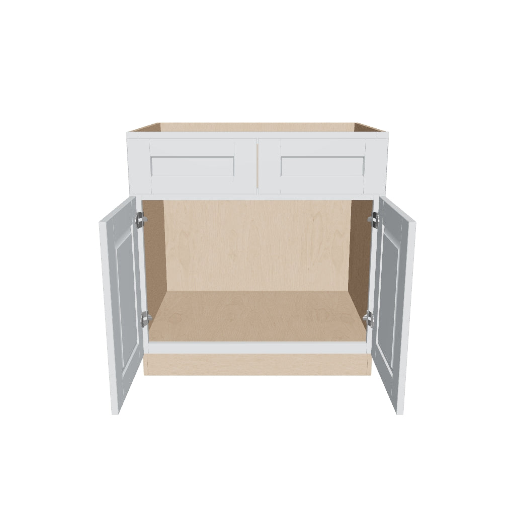 J&K White Shaker S8 Sink Base   33" W