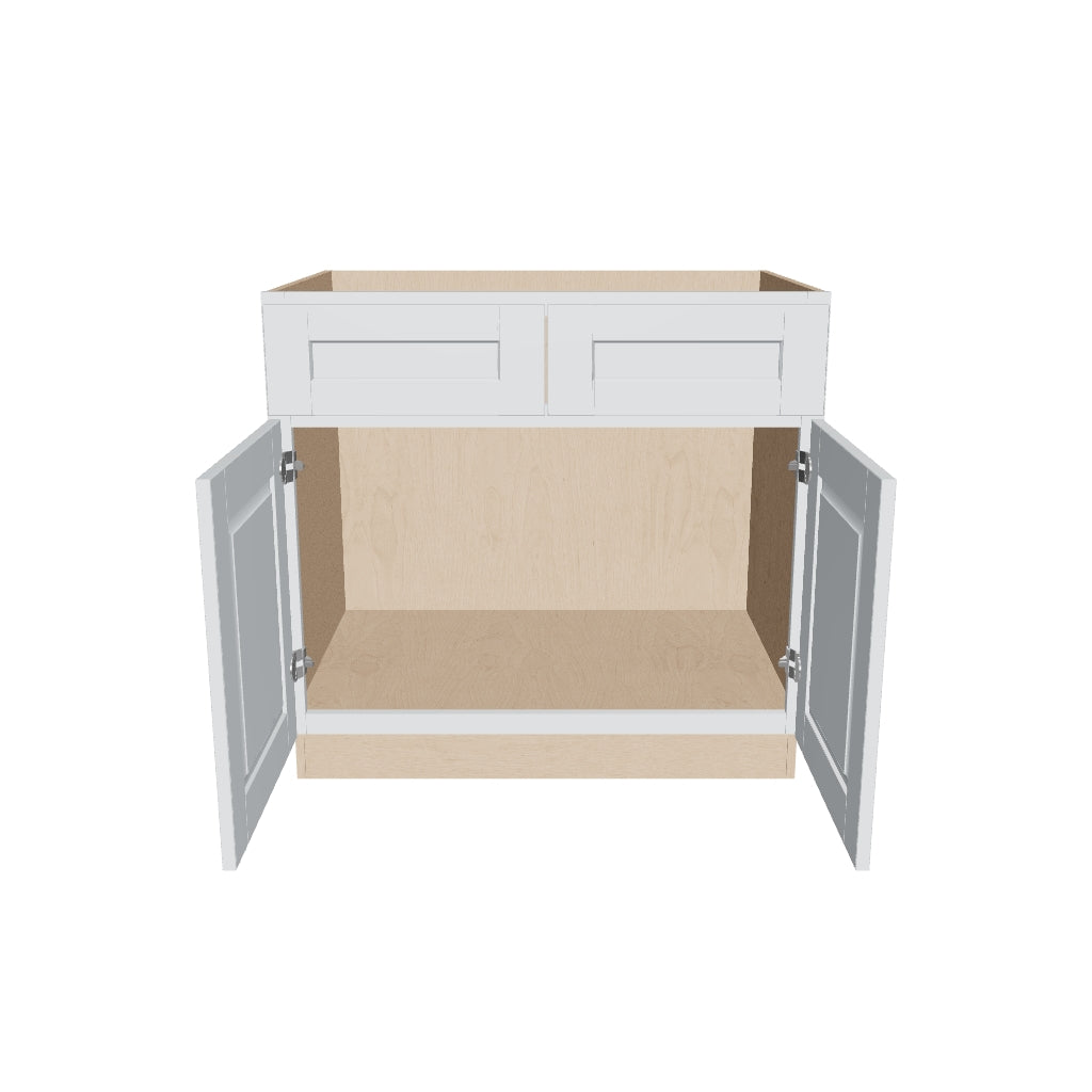 J&K White Shaker S8 Sink Base   36" W