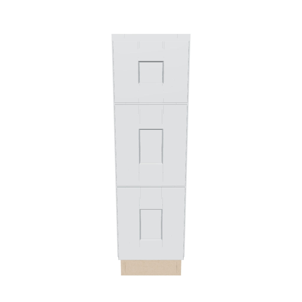 J&K White Shaker S8 Vanity 3 Drawer Base 09" W x 33" H x 21" D
