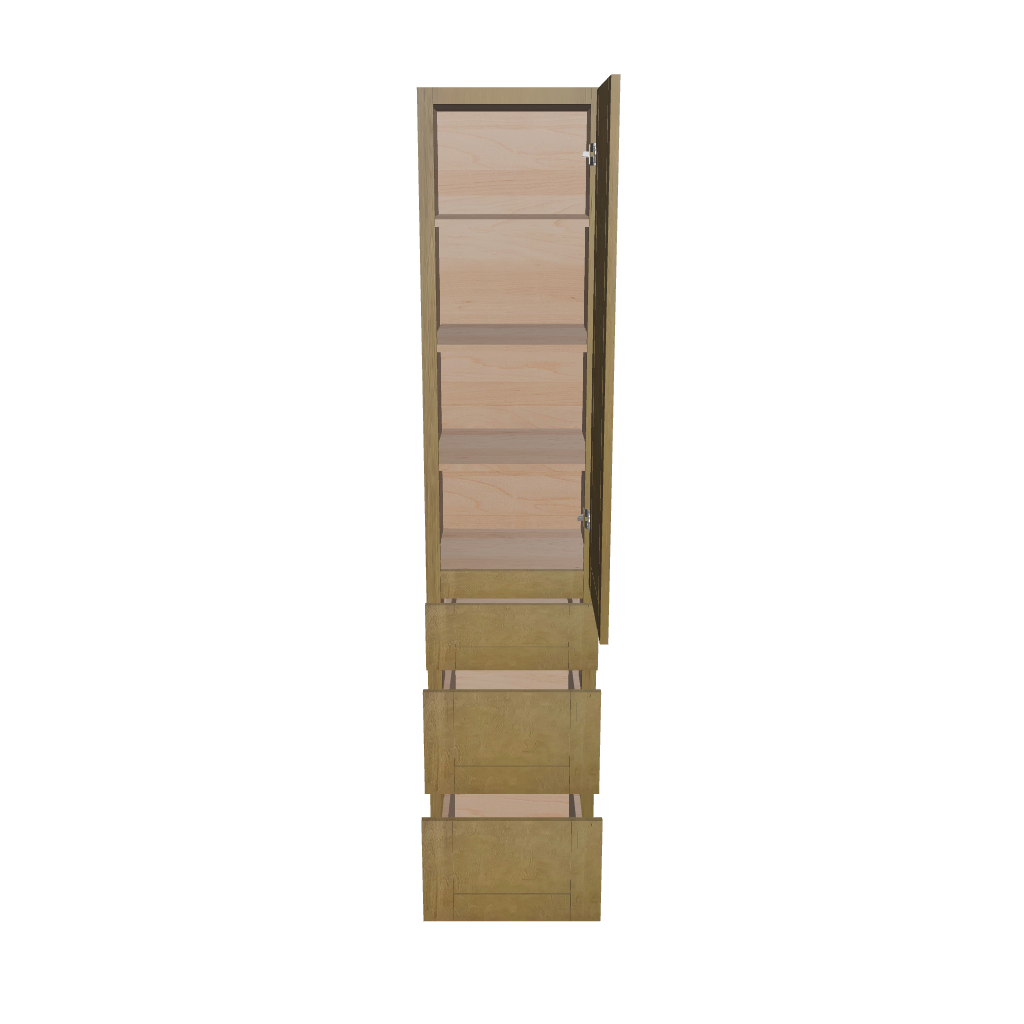 Modernform Cabinet Natural Shaker 18" W X 84" H X 21" D Vanity Linen Cabinet