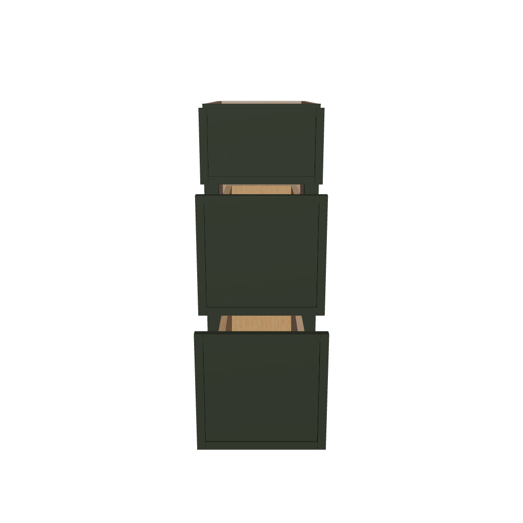 2" H X 21" D Vanity Base with 3 Drawers