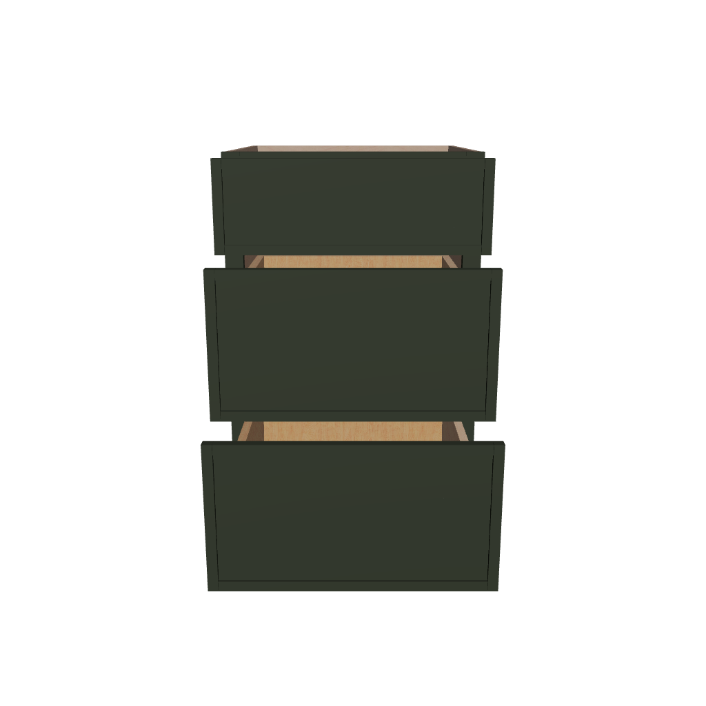 2" H X 21" D Vanity Base with 3 Drawers