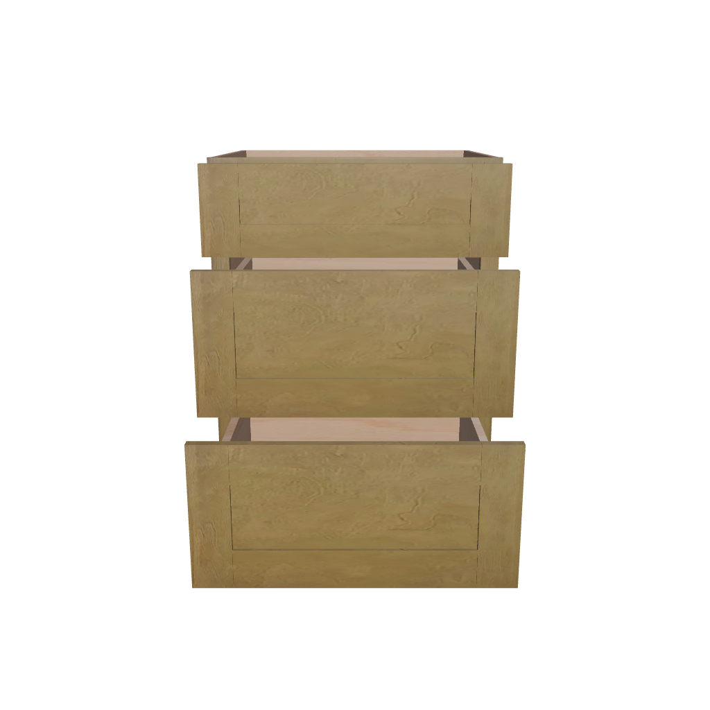 2" H X 21" D Vanity Base with 3 Drawers