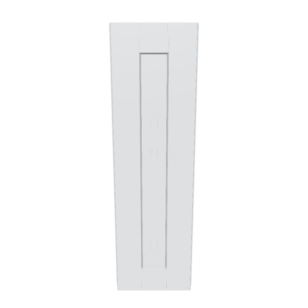 J&K White Shaker S8 Single Door Wall Cabinet   09" W x 30" H