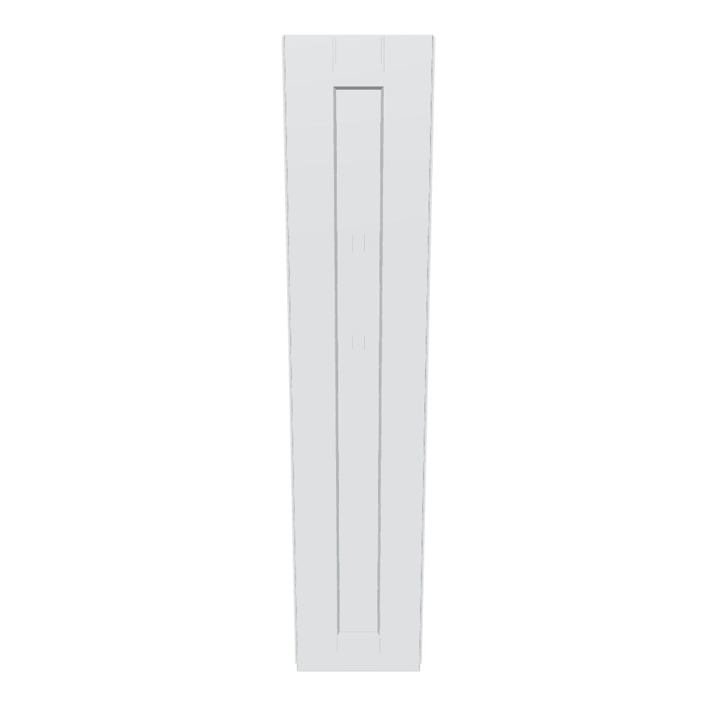 J&K White Shaker S8 Single Door Wall Cabinet   09" W x 42" H