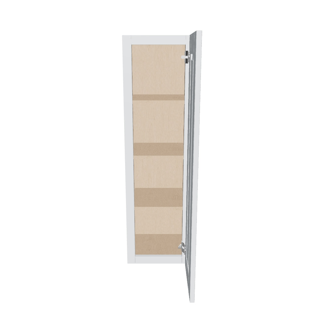 J&K White Shaker S8 Single Door Wall Cabinet   12" W x 42" H