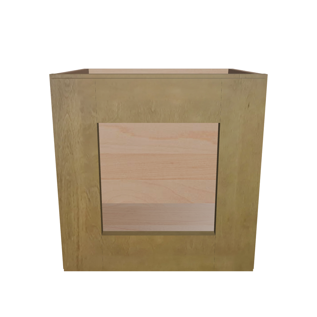 Modernform Cabinet Natural Shaker 15" W X 15" H X 12" D Single Glass Door Wall Cabinet
