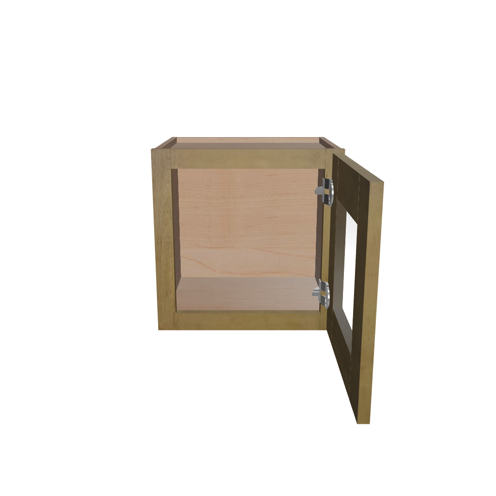 Modernform Cabinet Natural Shaker 15" W X 15" H X 12" D Single Glass Door Wall Cabinet