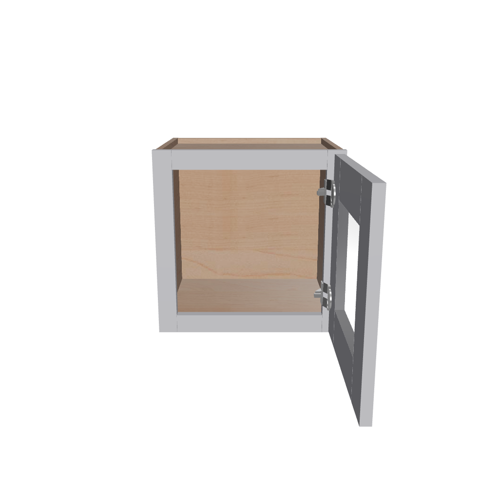 Modernform Cabinet Grey Shaker 15" W X 15" H X 12" D Single Glass Door Wall Cabinet