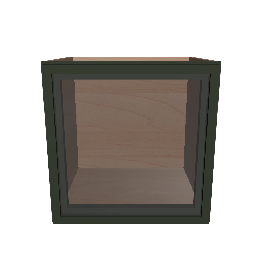 Modernform Cabinet Slim Sage Green 15" W X 15" H X 12" D Single Glass Door Wall Cabinet
