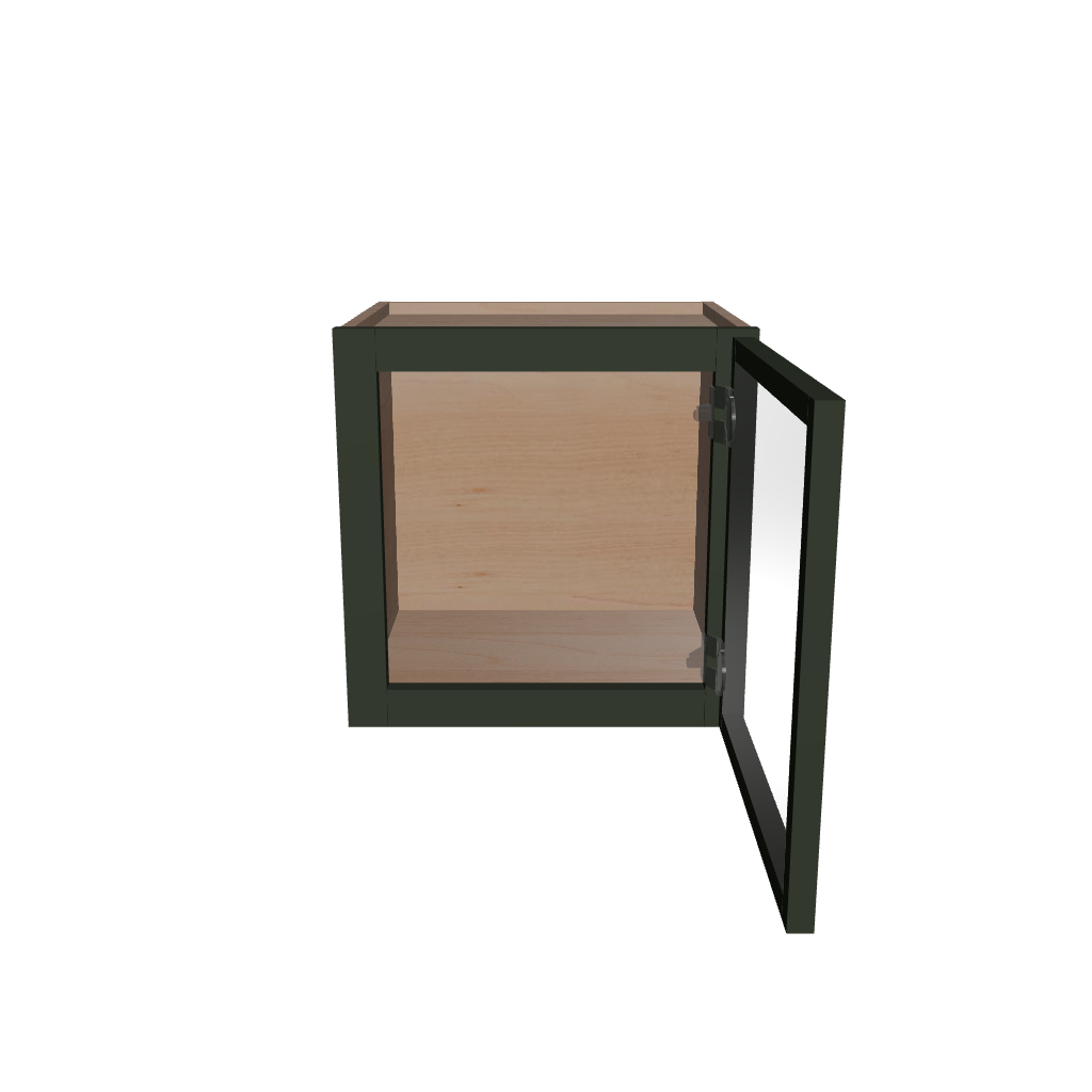 Modernform Cabinet Slim Sage Green 15" W X 15" H X 12" D Single Glass Door Wall Cabinet