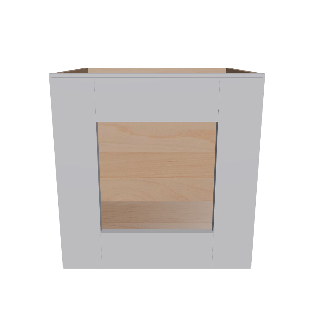 Modernform Cabinet Grey Shaker 15" W X 15" H X 12" D Single Glass Door Wall Cabinet