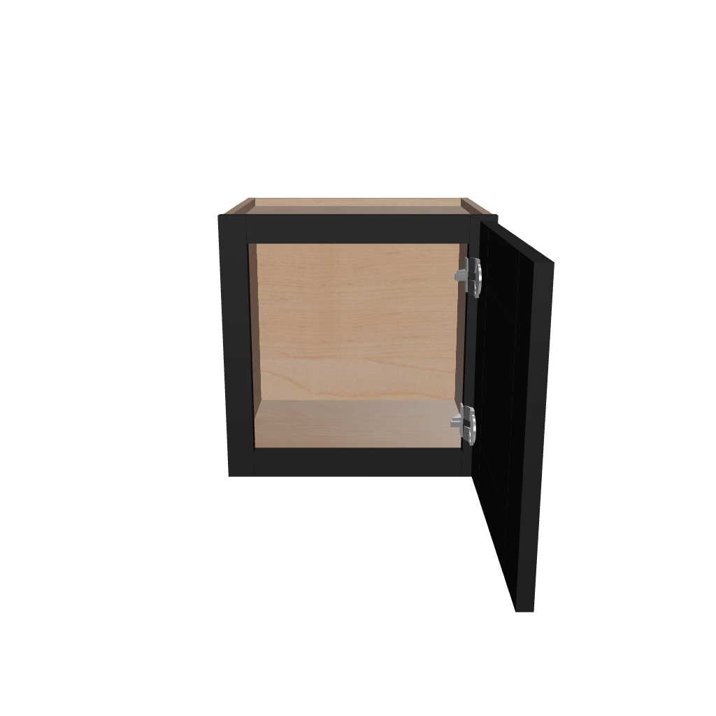 Modernform Cabinet Onyx Black Shaker 15" W X 15" H X 12" D Single Door Wall Cabinet