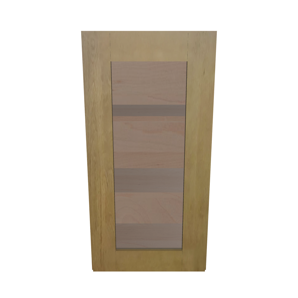 Modernform Cabinet Natural Shaker 15" W X 30" H X 12" D Single Glass Door Wall Cabinet