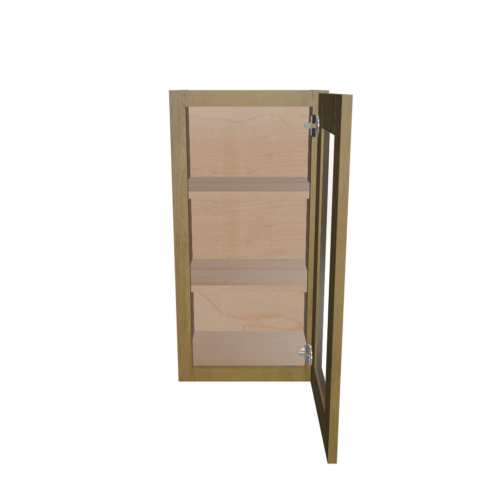 Modernform Cabinet Natural Shaker 15" W X 30" H X 12" D Single Glass Door Wall Cabinet