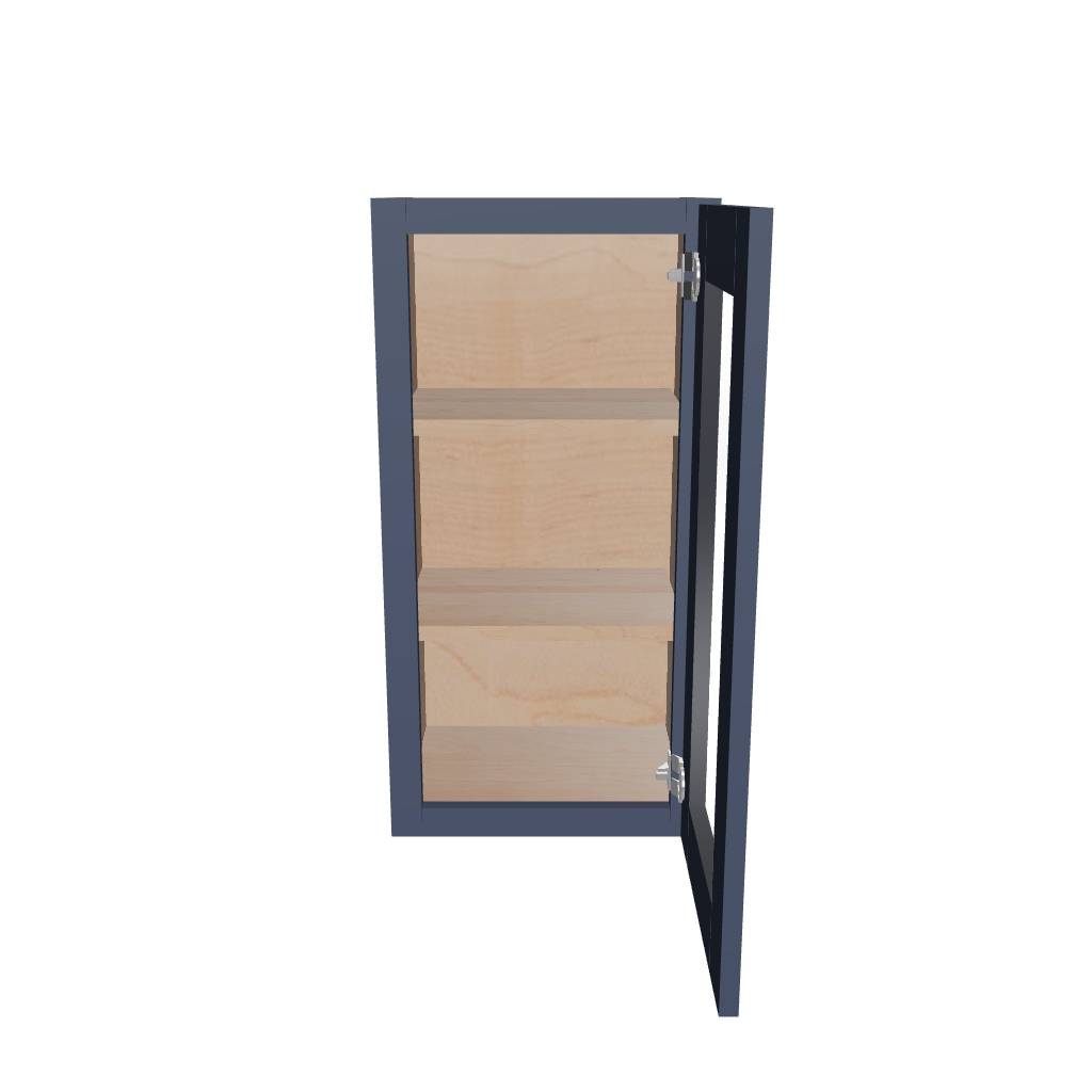 Modernform Cabinet Signature Blue 15" W X 30" H X 12" D Single Glass Door Wall Cabinet