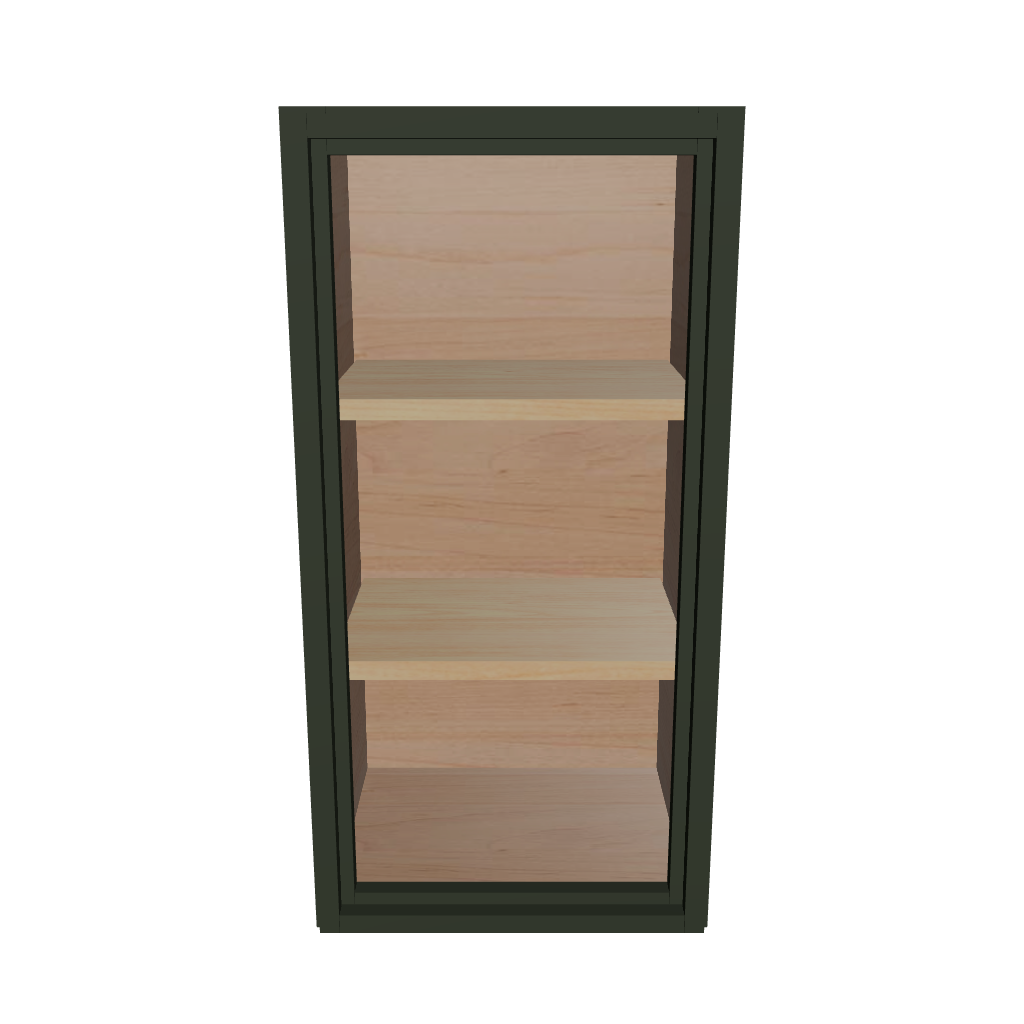 Modernform Cabinet Slim Sage Green 15" W X 30" H X 12" D Single Glass Door Wall Cabinet
