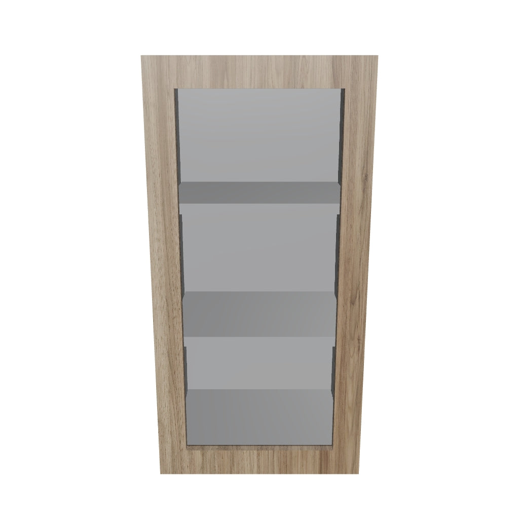 Modernform Cabinet Walnut 15" W X 30" H X 12" D Single Glass Door Wall Cabinet