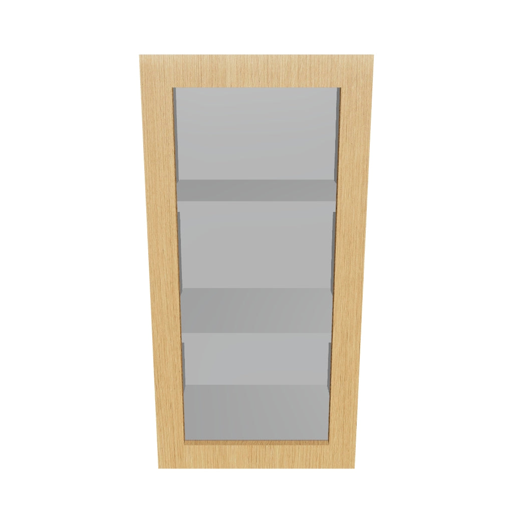 Modernform Cabinet Natural Oak 15" W X 30" H X 12" D Single Glass Door Wall Cabinet