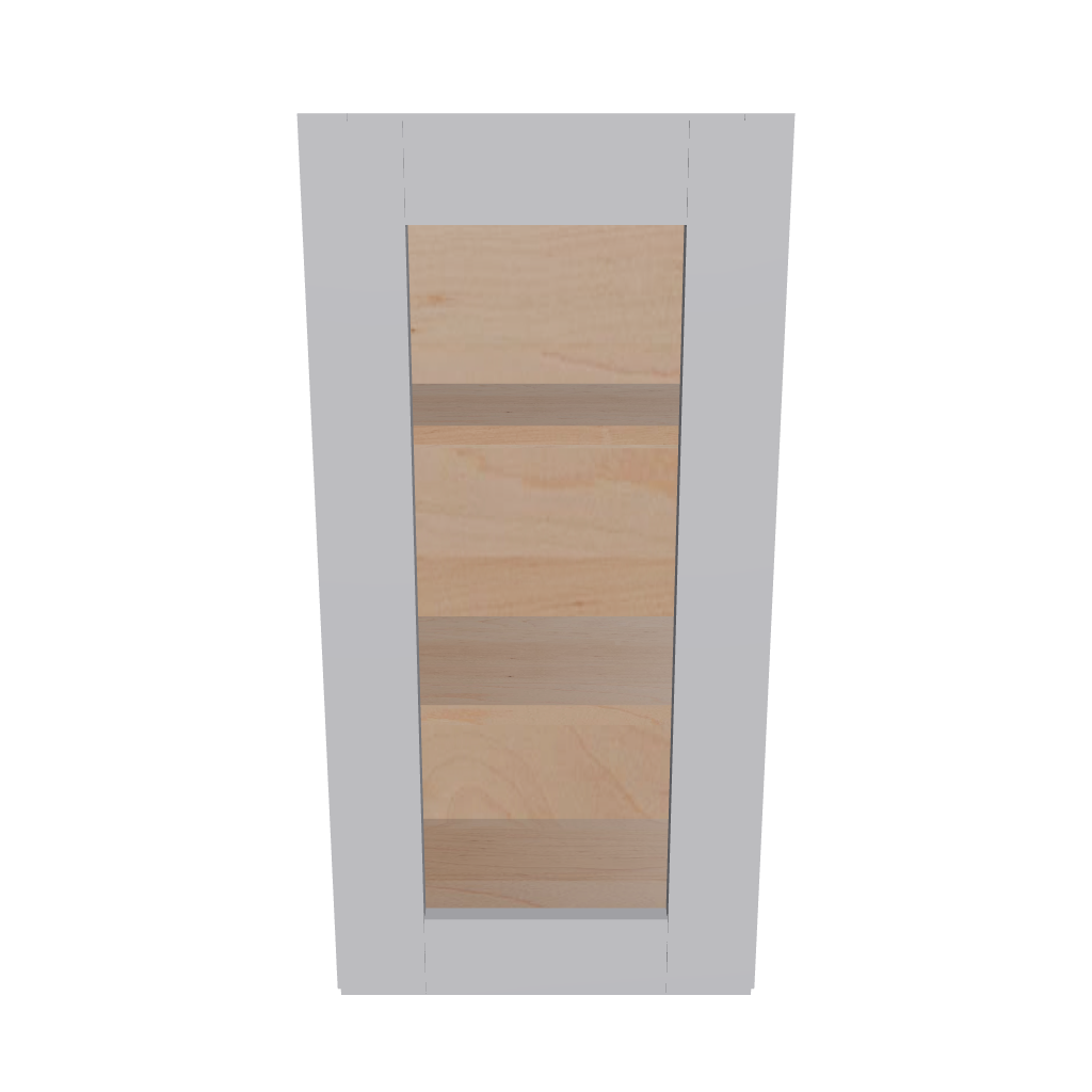 Modernform Cabinet Grey Shaker 15" W X 30" H X 12" D Single Glass Door Wall Cabinet