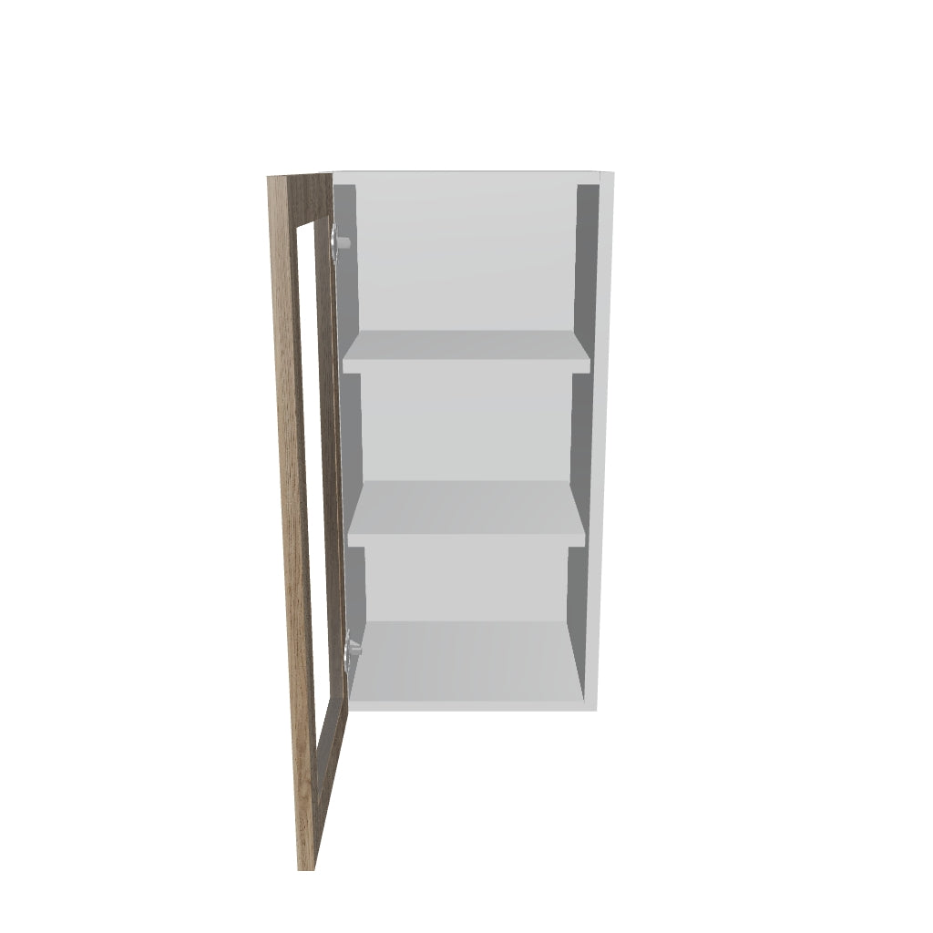 Modernform Cabinet Walnut 15" W X 30" H X 12" D Single Glass Door Wall Cabinet
