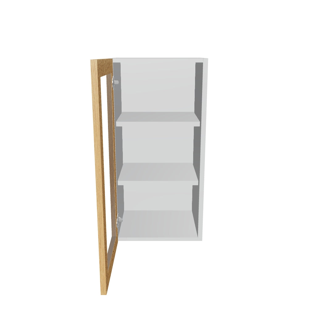 Modernform Cabinet Natural Oak 15" W X 30" H X 12" D Single Glass Door Wall Cabinet