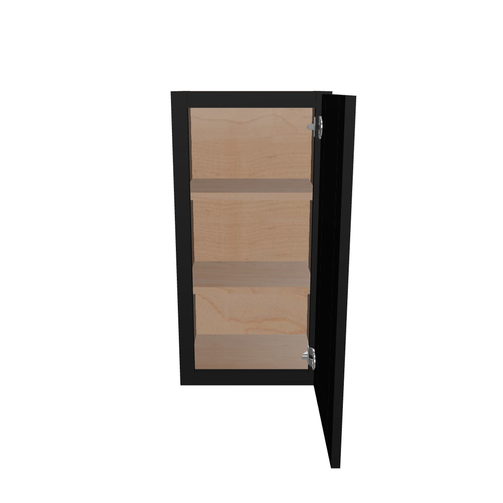 Modernform Cabinet Onyx Black Shaker 15" W X 30" H X 12" D  Single Door Wall Cabinet