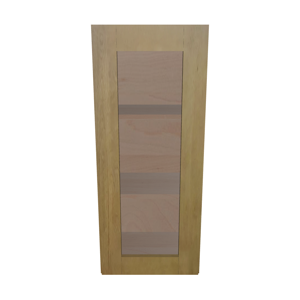 Modernform Cabinet Natural Shaker 15" W X 36" H X 12" D Single Glass Door Wall Cabinet