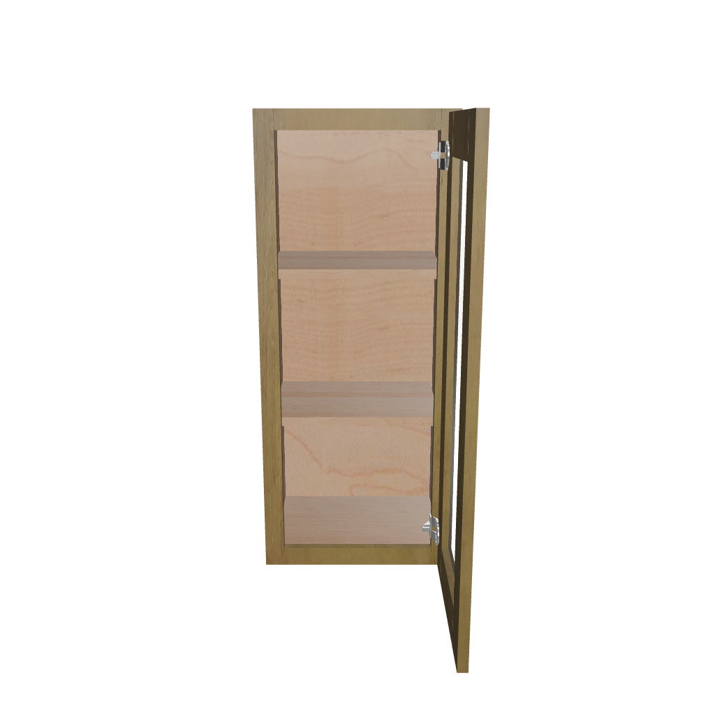 Modernform Cabinet Natural Shaker 15" W X 36" H X 12" D Single Glass Door Wall Cabinet