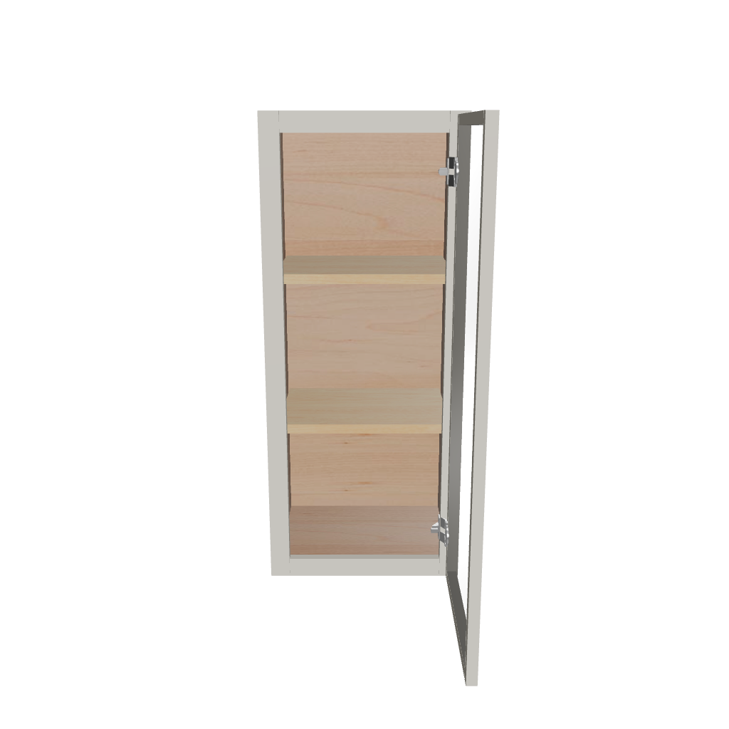 Modernform Cabinet Slim Dove White 15" W X 36" H X 12" D Single Glass Door Wall Cabinet