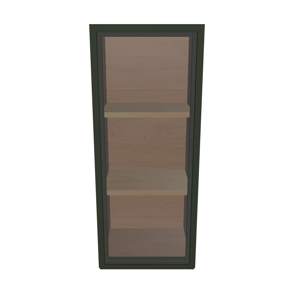 Modernform Cabinet Slim Sage Green 15" W X 36" H X 12" D Single Glass Door Wall Cabinet
