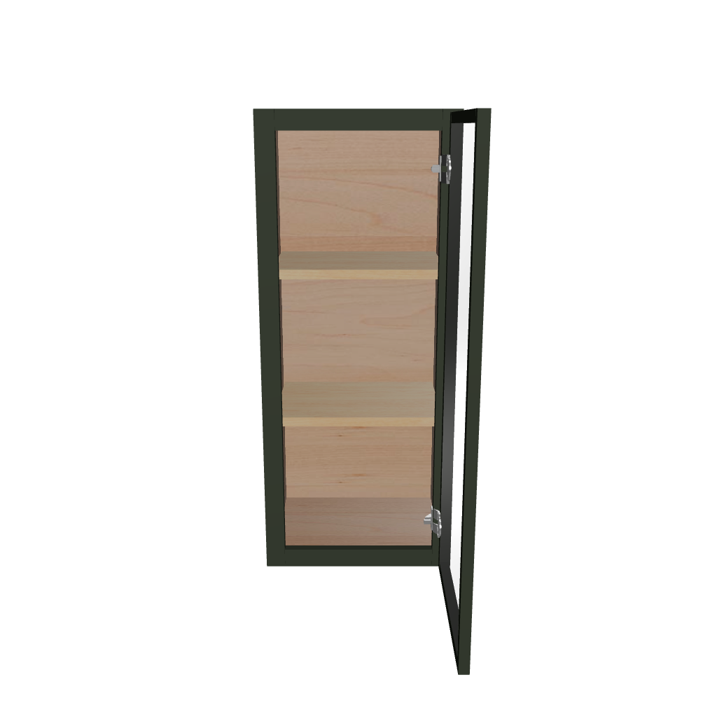 Modernform Cabinet Slim Sage Green 15" W X 36" H X 12" D Single Glass Door Wall Cabinet