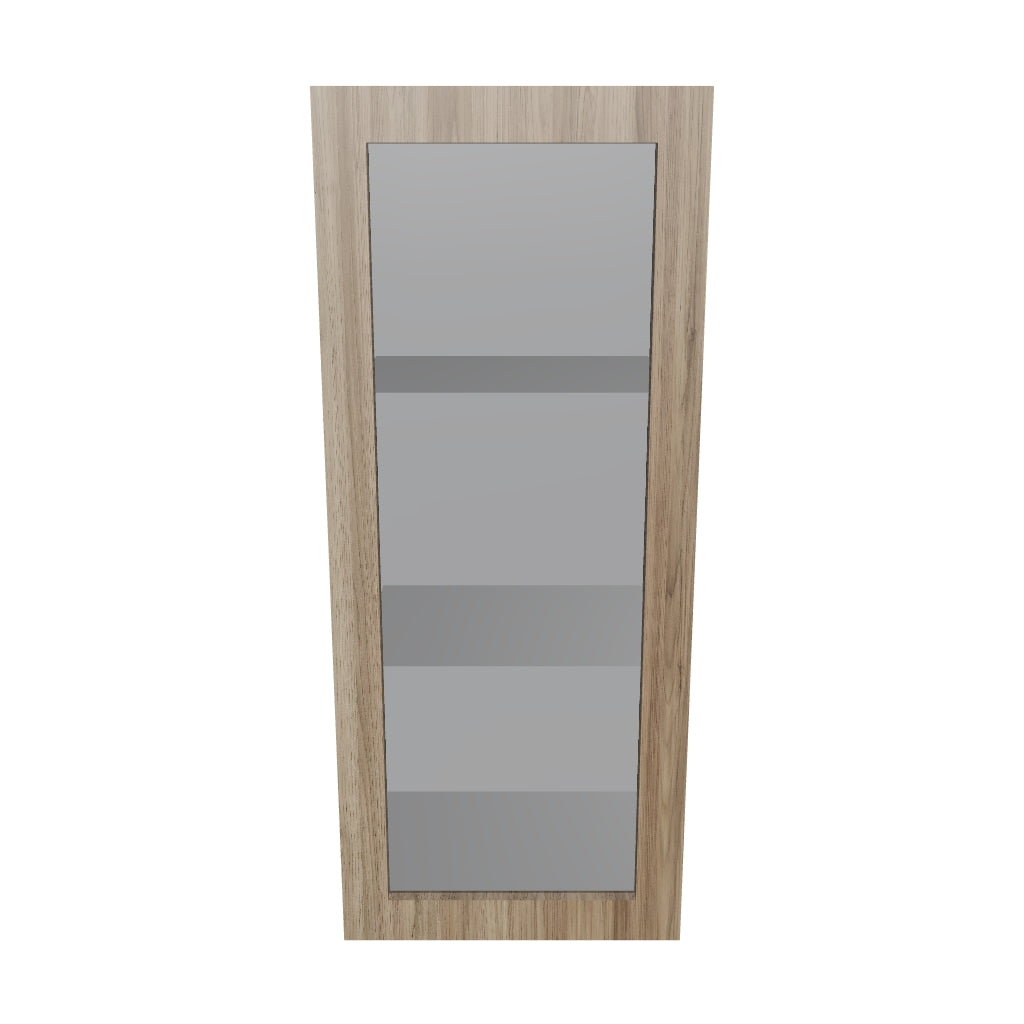 Modernform Cabinet Walnut 15" W X 36" H X 12" D Single Glass Door Wall Cabinet