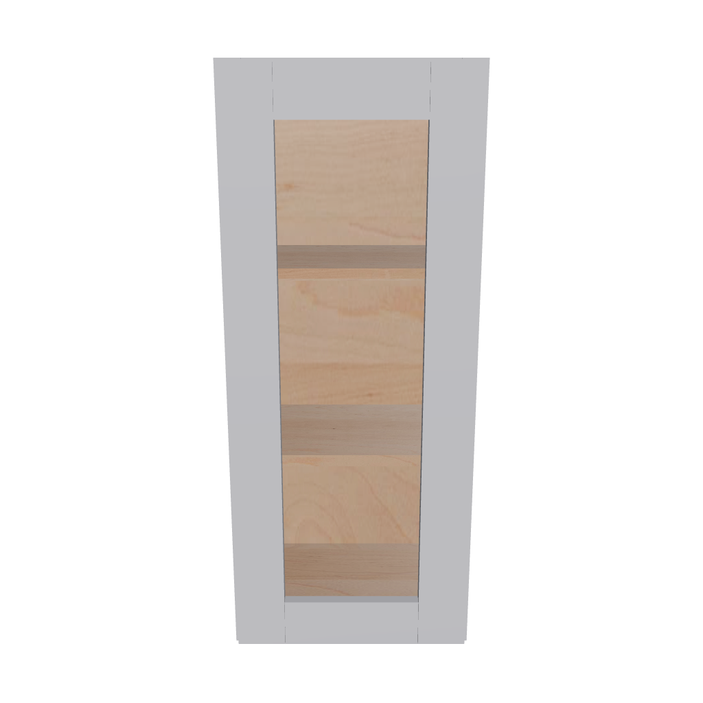 Modernform Cabinet Grey Shaker 15" W X 36" H X 12" D Single Glass Door Wall Cabinet