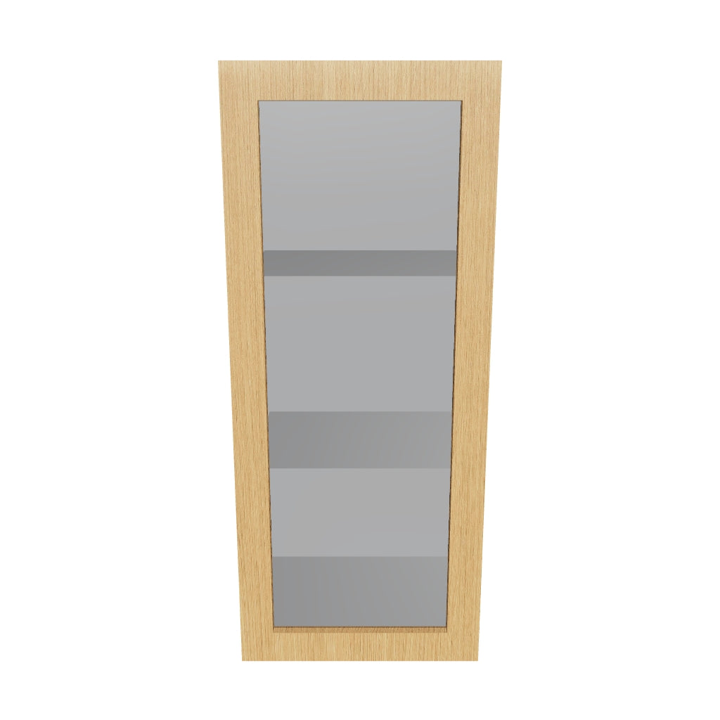 Modernform Cabinet Natural Oak 15" W X 36" H X 12" D Single Glass Door Wall Cabinet