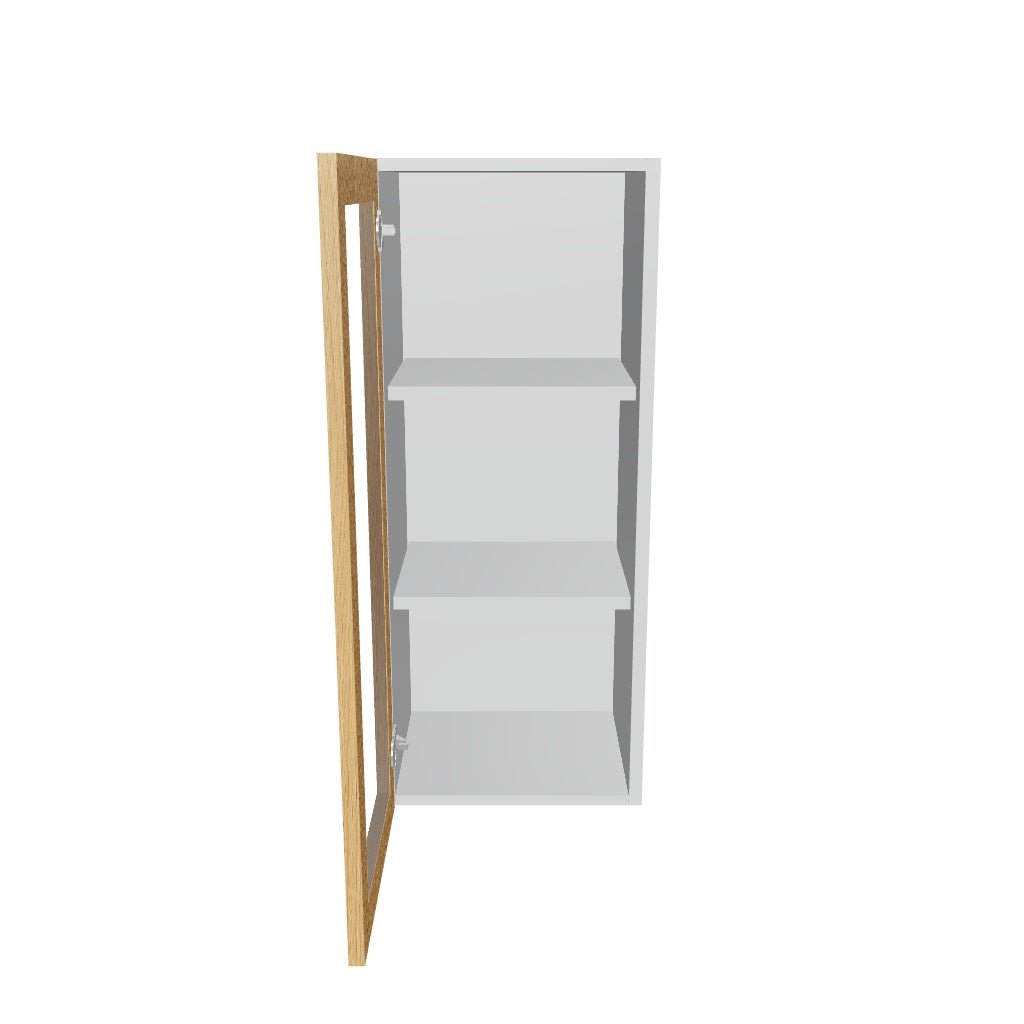 Modernform Cabinet Natural Oak 15" W X 36" H X 12" D Single Glass Door Wall Cabinet