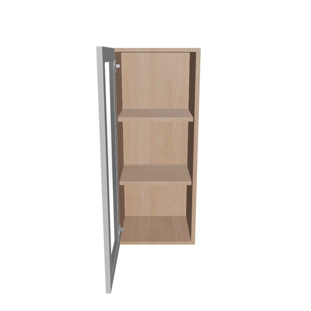 Modernform Cabinet Matte White 15" W X 36" H X 12" D Single Glass Door Wall Cabinet