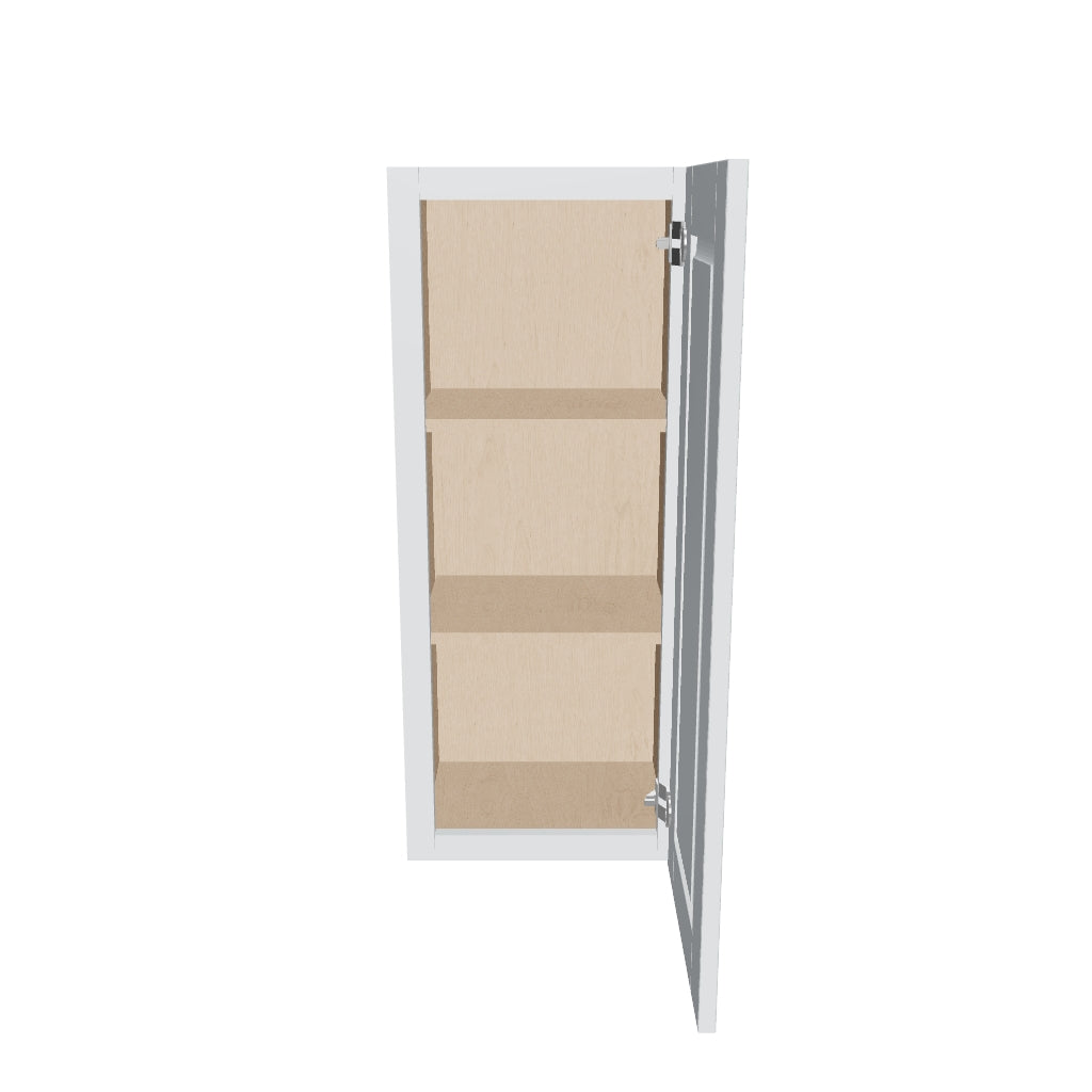 J&K White Shaker S8 Single Door Wall Cabinet   15" W x 36" H